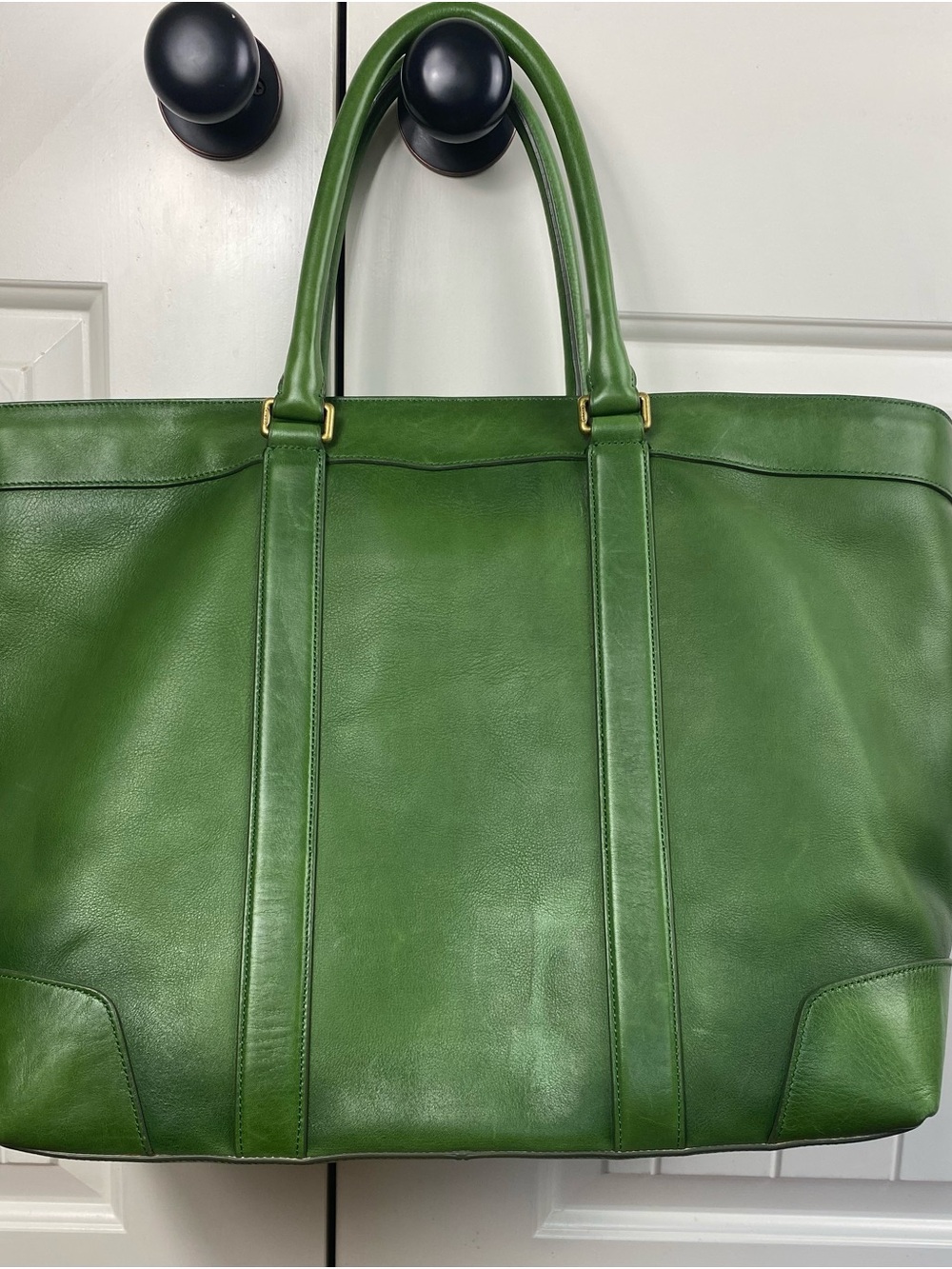 Vintage COACH Bleeker Legacy Weekender Tote Bag Green Leather Luggage 70487 - Picture 3 of 13